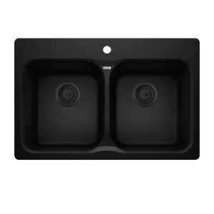 Blanco Vision Silgranit Double-Bowl Sink Coal Black