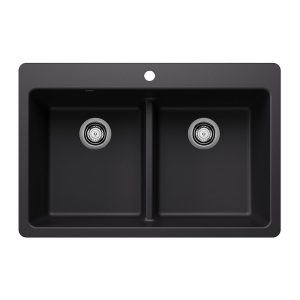 Blanco Liven Silgranit Double-Bowl Sink Coal Black