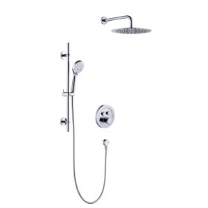 Glacier Bay Roan Round Raincan Shower System Chrome